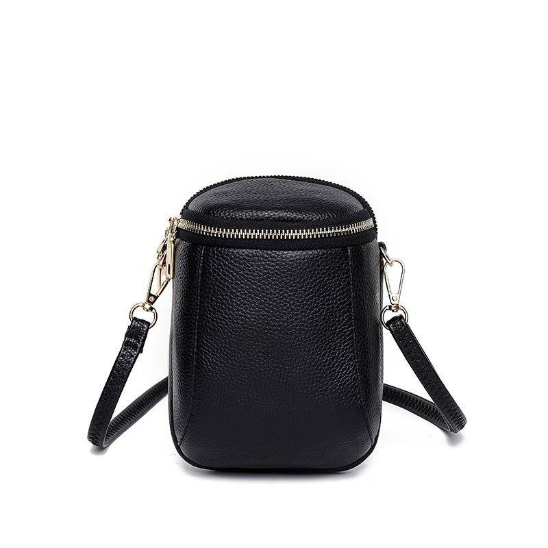 Leather women's bag first layer cowhide mobile phone bag new trendy fashion simple shoulder messenger bag small bag