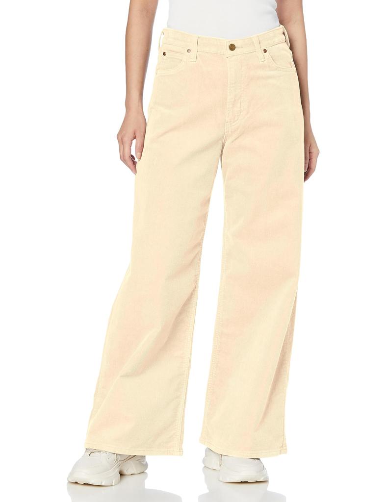 Lee Corduroy Stretch Ivory Women's Wide-Leg Pants, LL2708,