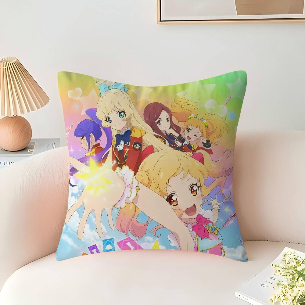 Aikatsu! Cushion Cover Car Throw Pillow Case For Sofa Car Christmas Gift 40x40cm 45x45cm