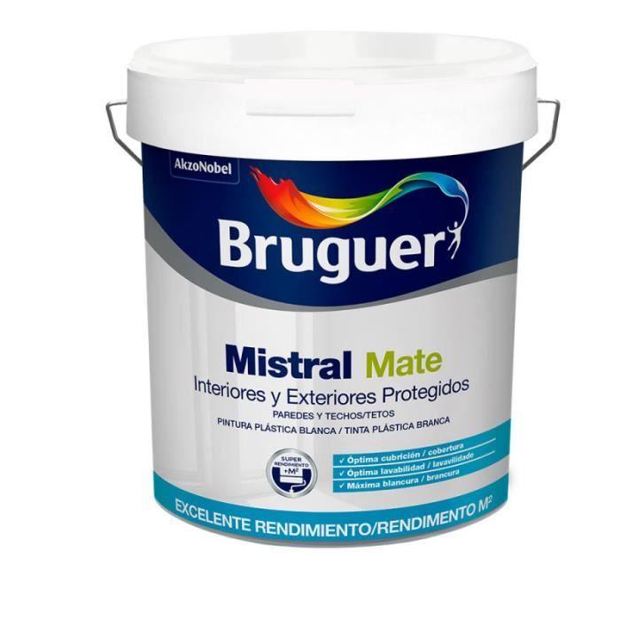 Peinture - Bruguer - Mistral - Blanc Mat - Acrylique - 0,75 L - Intérieur