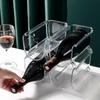 Elegant Red Wine Storage Rack for Kitchens - Sturdy Desktop Plastic Display Stand