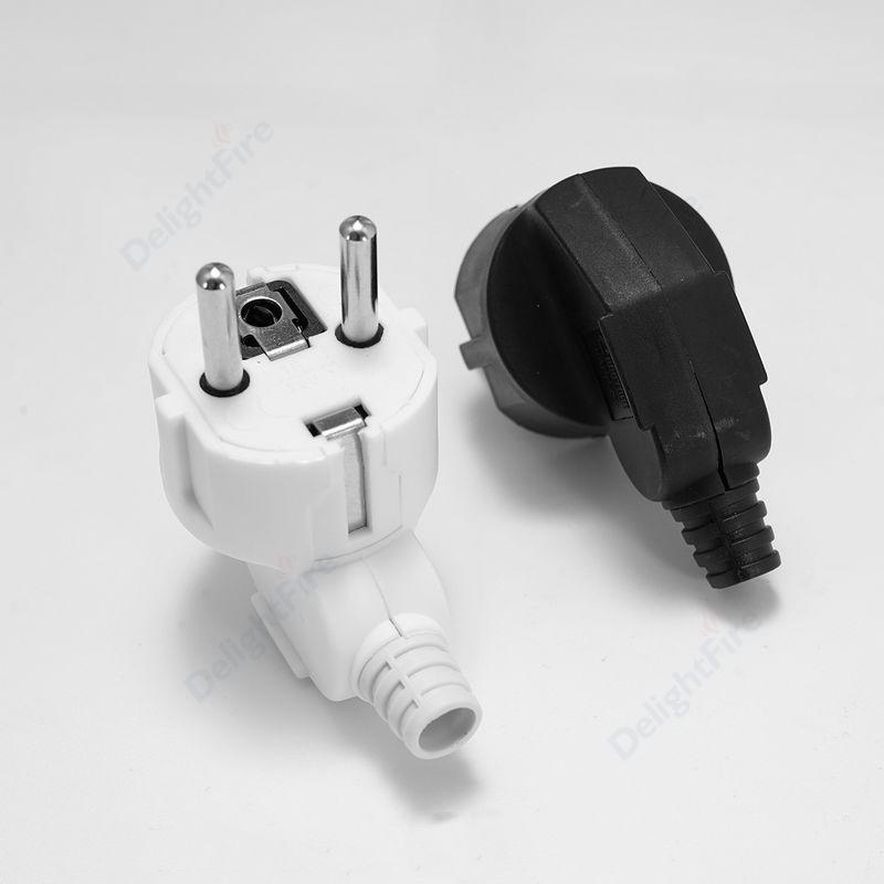 250V 16A Assembly EU Schuko Plug Rewireable Male Connector 4.8mm Pin for Power Cord