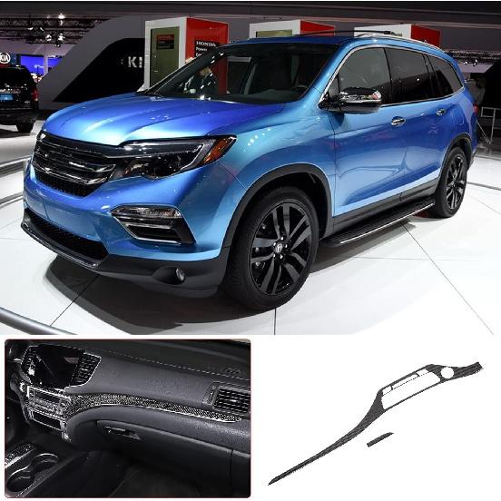Mittelkonsolen-Panel-Zierleiste für Honda Pilot 2016-2022, Kohlefaser-Automobil-Mittelkonsolen-Abdeckungs-Aufkleber Schutzvorrichtung Innenzubehör