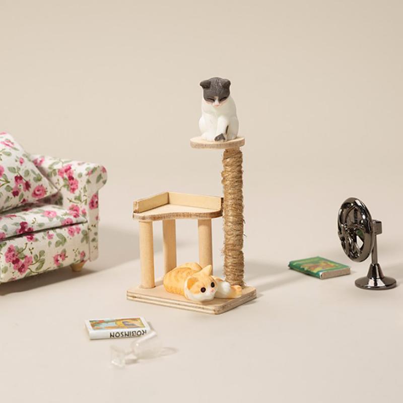 1: 12 Dollhouse Home Furnishings Mini Cat Toy Furnishings Cat Climbing Rack