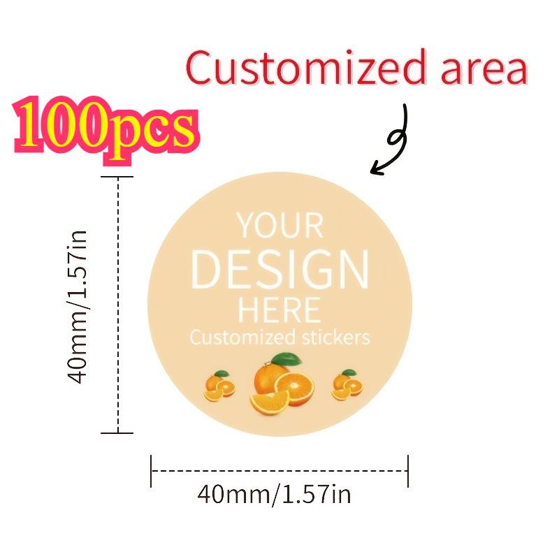 100pcs 4cm Round Custom Waterproof PVC Stickers - Adhesive Label for Kids Crafts & Gift Wrapping
