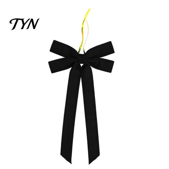 Hanging Bows for Curtains Velvet Ribbon Bow Xmas Pendant, Christmas Tree Flannel Ornament, Durable Decorative Retro Style Pendant Holiday Wedding