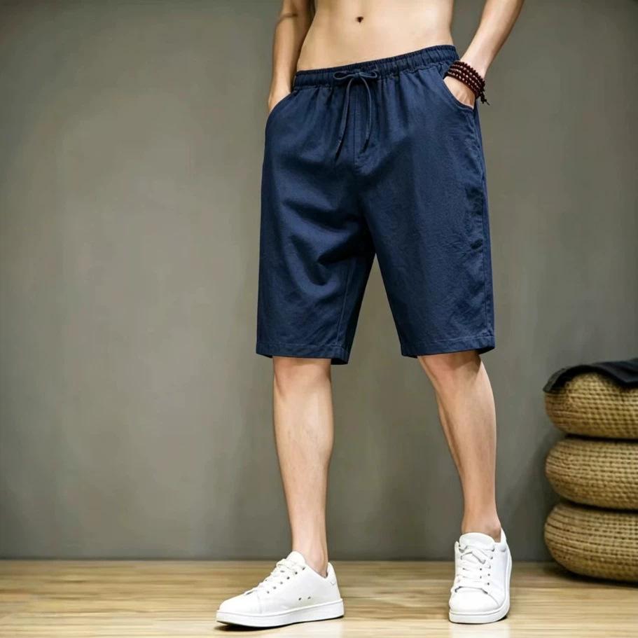 Linen Casual Shorts New Men's Summer Loose Outer Wear Five-point Pants Thin Cotton and Linen Five-point Pants