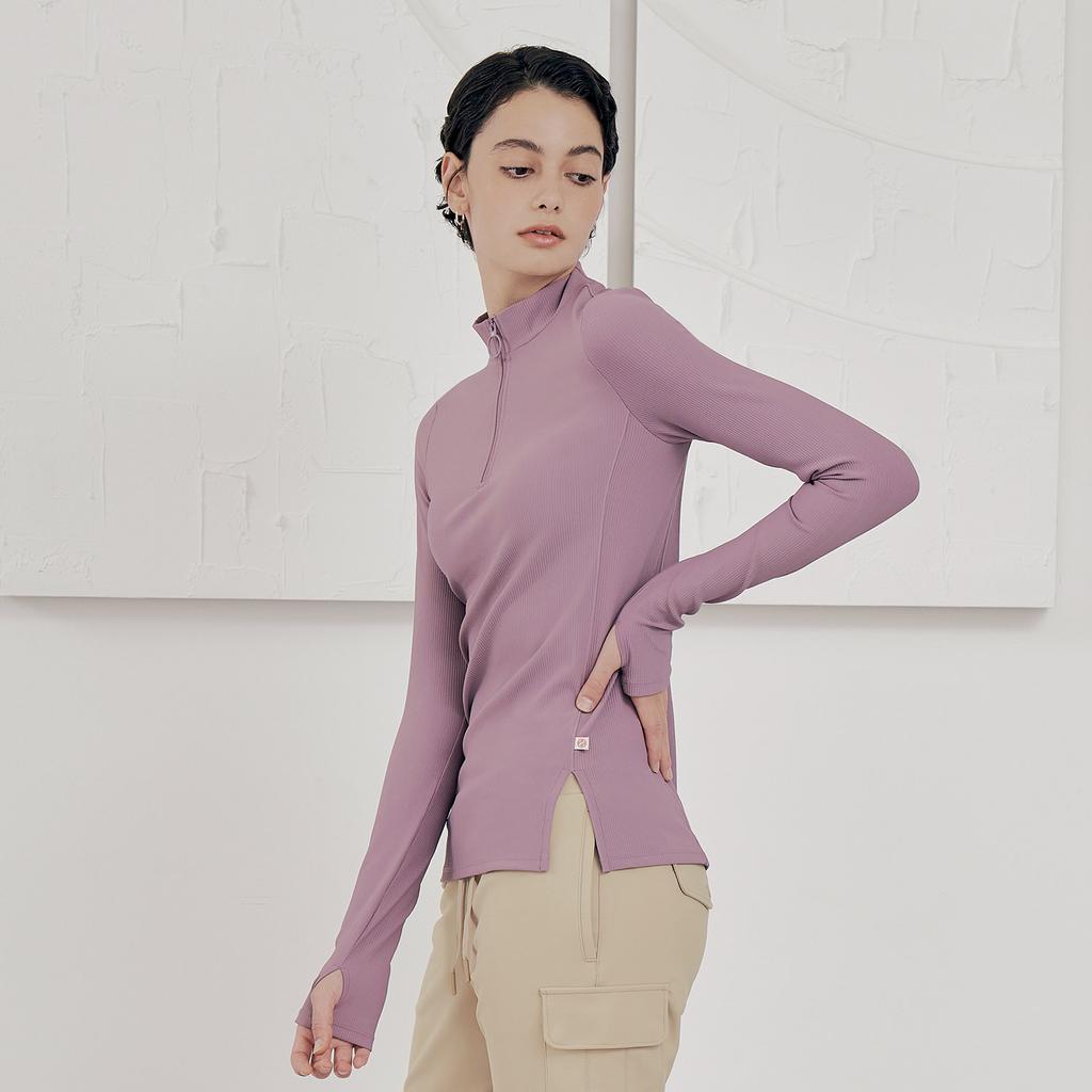 HUIT Ribbed Zipper Performance T-Shirt Htwtl2K10T