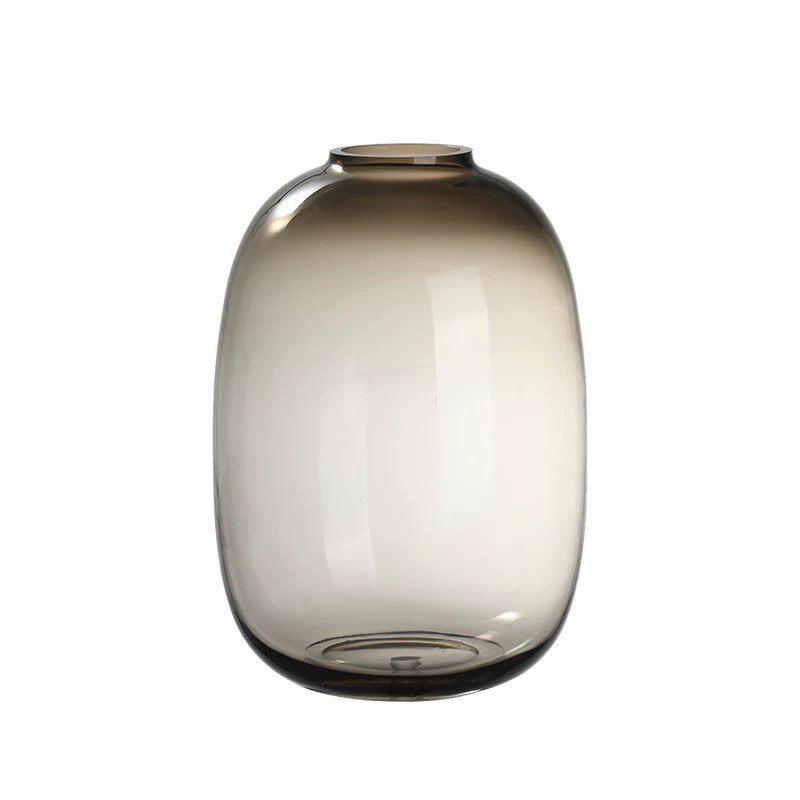 Japanese-Style Large Belly Glass Vase for Living Room Decor