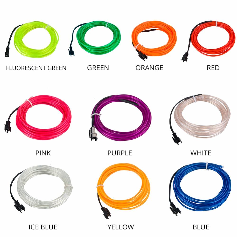 LED Strip 1M 2M 3M 4M 5M 10M 20M Neon Light Light Ribbon LED String Flexible Wire Rope Tube Waterproof With AA Battery