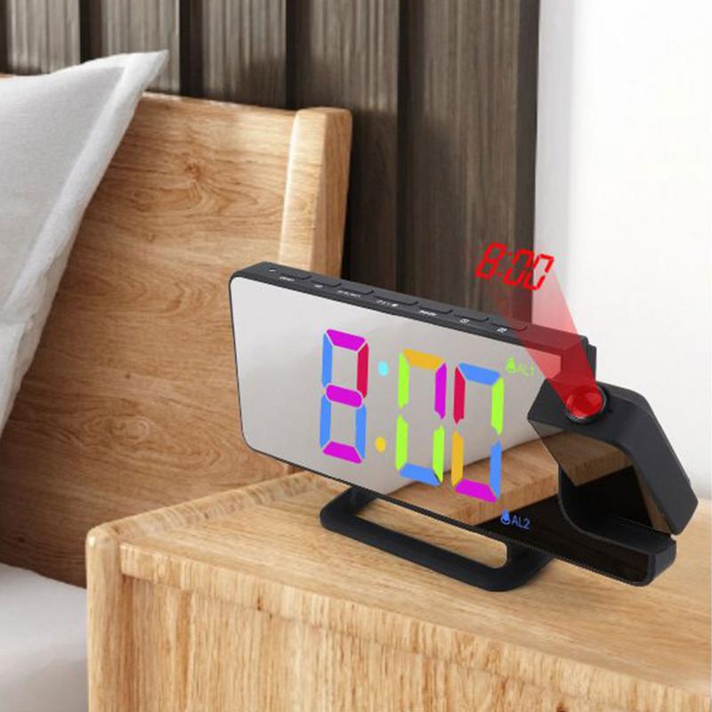Colorful Projection alarm clock multifunction Intelligent luminous clock Bedroom digital clock for Bedside Nightstand Desk