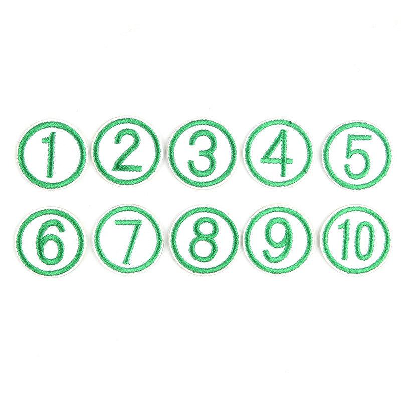 Digitaler Stoffaufkleber Zahlenaufnäher Kindergarten Schulmarke Markierung Wärmeübertragungsaufkleber Kleidung Hosen Löcher Stickerei-Aufkleber Klein