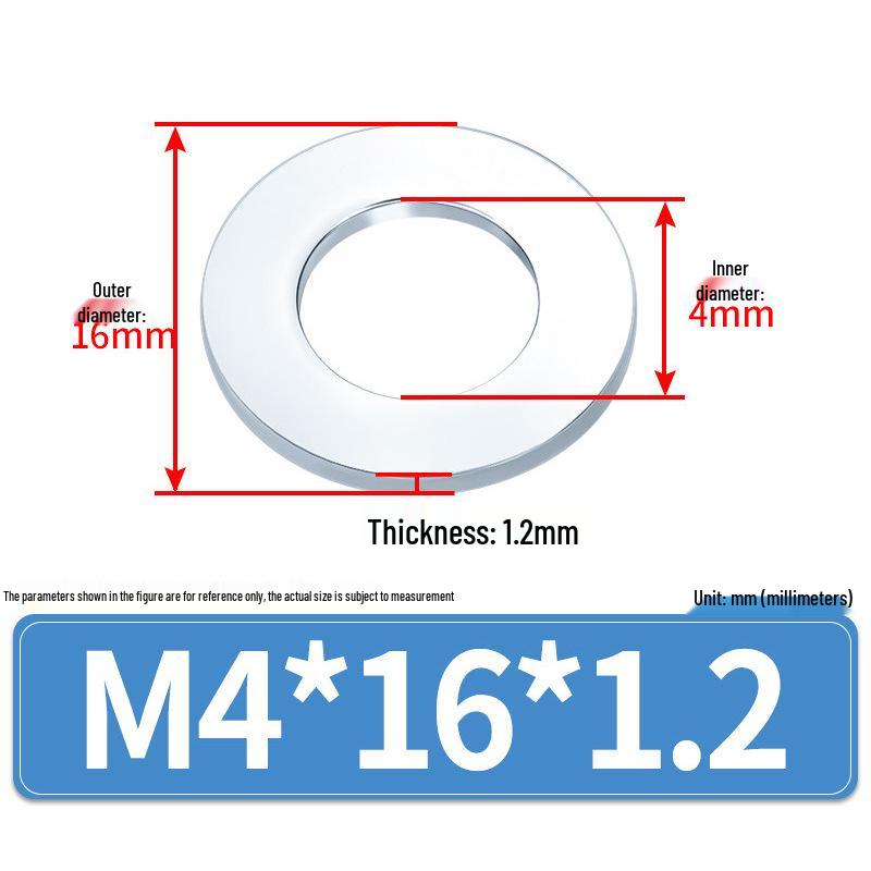 Extra Large Galvanized Metal Flat Washer (Sizes M1.6-M14)