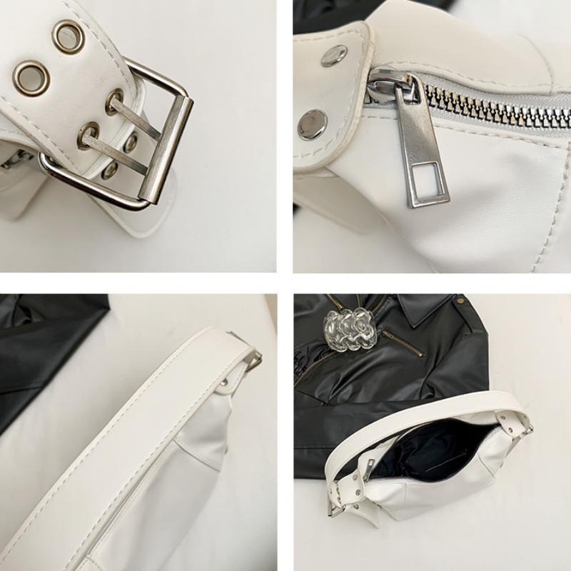 Y2K Style Shoulder Bag Women Underarm Tote Bag Fashion Trendy Motorcycle Handbag Multi-pocket Shoulder for Girls Street Wear