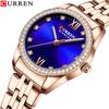 CURREN New Top Women's Watch Fashion Diamond Watches Small Light Thin Steel Band Fashion Waterproof Quartz Watches
