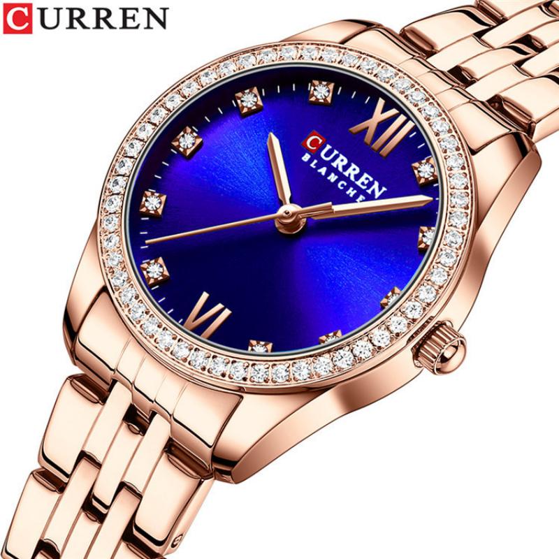 CURREN New Top Women's Watch Fashion Diamond Watches Small Light Thin Steel Band Fashion Waterproof Quartz Watches