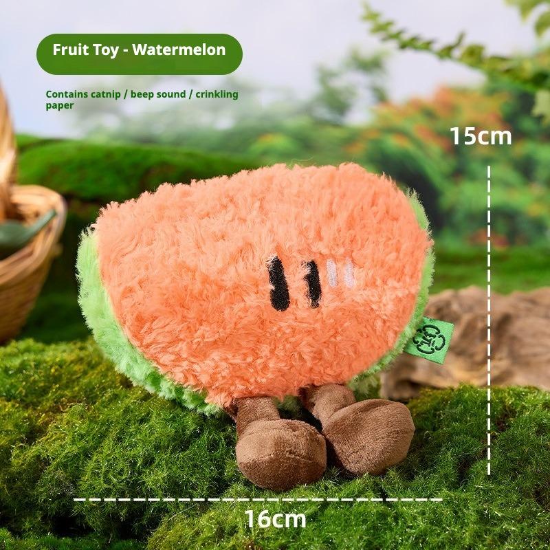 

Cat Toy Fruit Series - Self-Playing, Boredom-Relieving, Sound-Making Crinkle Toys for Cats and Dogs, Chewable for Teething Watermelon
