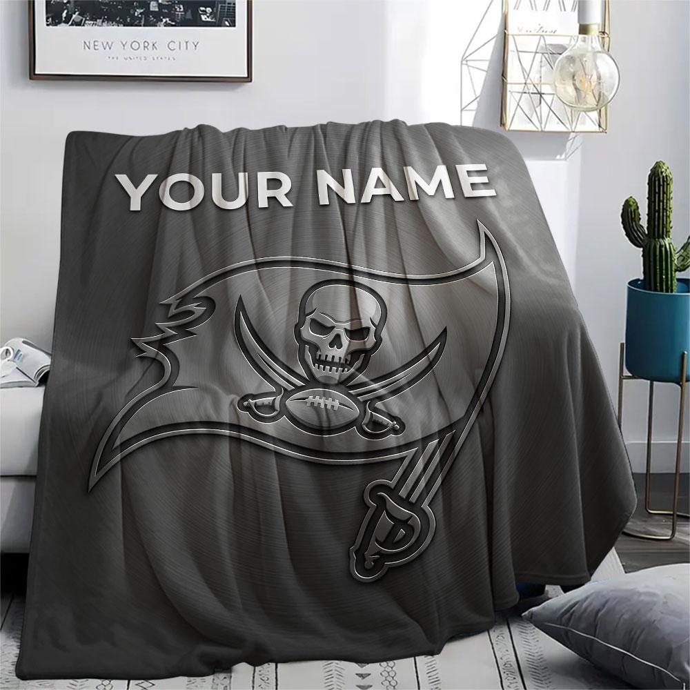 Custom Name,Tampa Bay Buccaneers Printed Flannel Blanket, soft throw for bedroom sofa, washable, Christmas present, great gift.