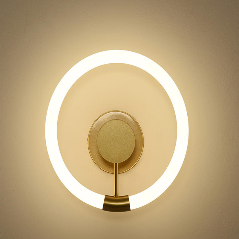 Wall Kinkiet, Tricolor LED Source, Gold Ring Shaped Kinkiet, Kinkiet, Round Kinkiet, Indoor Kinkiet, Suitable for Living Room, Bedroom, Cabinet, Recep
