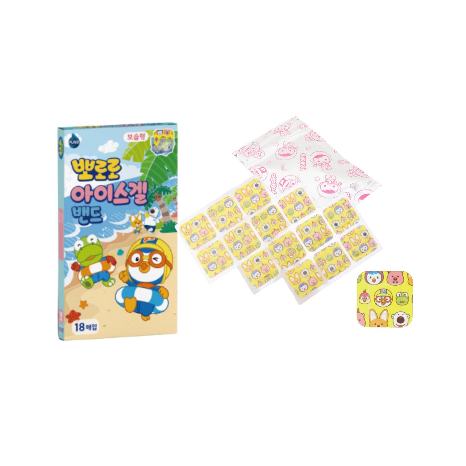 Клетчатый детский браслет Pororo Aqua Fresh / Браслет с ледяным гелем синий