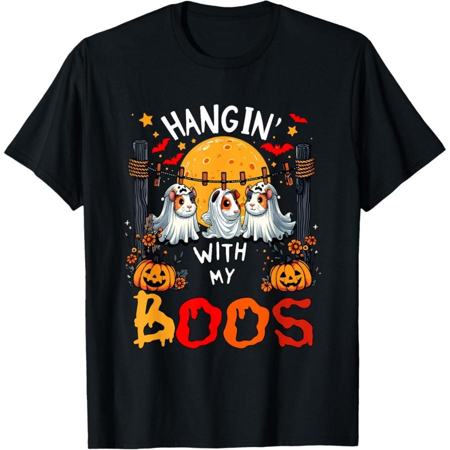 

Hangin With My Boos Three Cute Guinea Pigs Halloween T-Shirt XXXXXL чорний