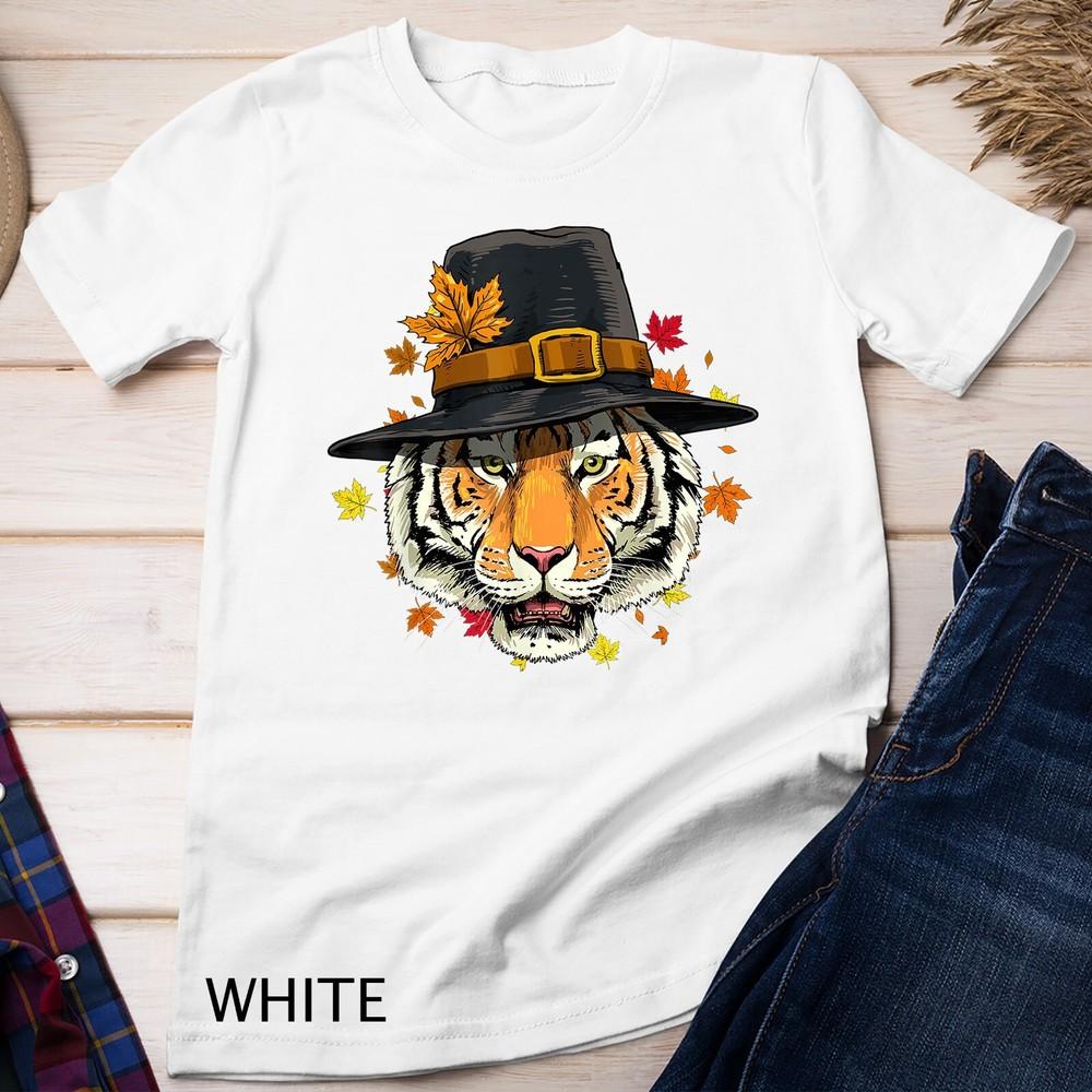 

Thanksgiving Tiger Pilgrim Costume Men Women Unisex T-shirt 4XL