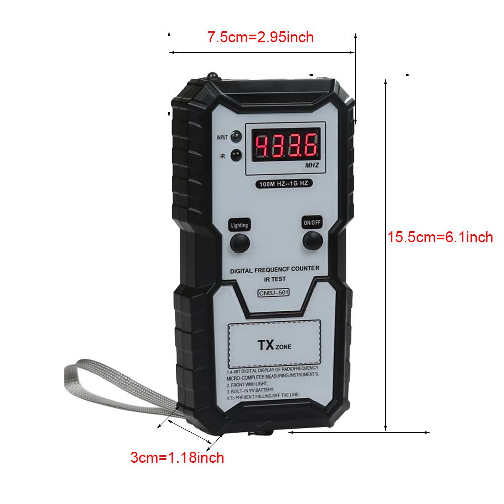 Tester de frecvență în infraroșu pentru chei de la distanță pentru mașină 100M-1GHZ 4 biți Digital electronic în infraroșu Contor de frecvență Instrument de testare Instrument de reglare a frecvenței