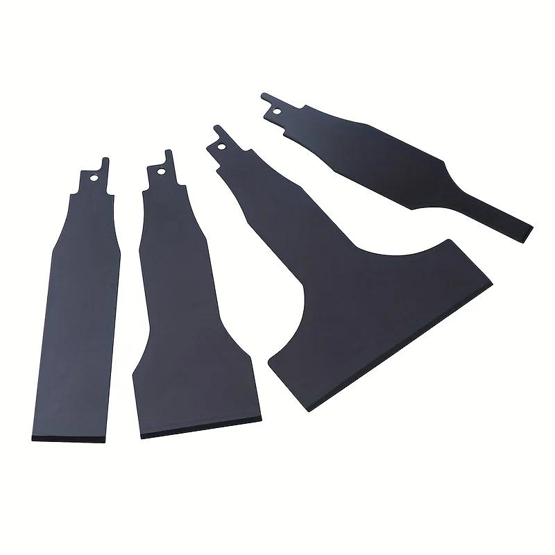 

4-Piece Heavy-Duty Scraper and Blade Set for Reciprocating Saws Steel, Tile and Putty Removal, Wall and Ground Cleaning чёрный