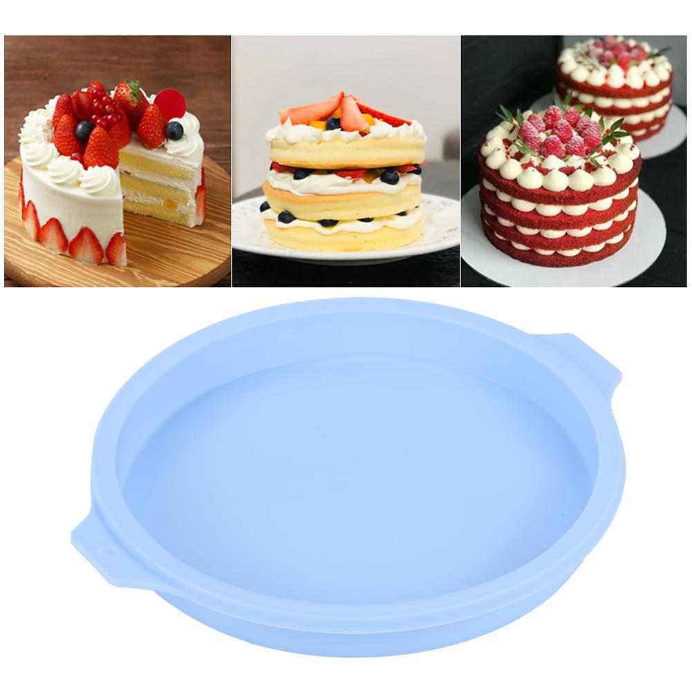 8 Inch Silicone Round Shape Cake Mold Baking Tray Plate Accessories for Colorful Cake