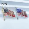 Brosche mit patriotischer amerikanischer Flagge, Zinklegierung, Strass-Emaille, wehende US-Nationalflagge, Anstecknadel, Pullover, Rucksack, Hut, Dekoration, Herren, Damen, Kleidungszubehör
