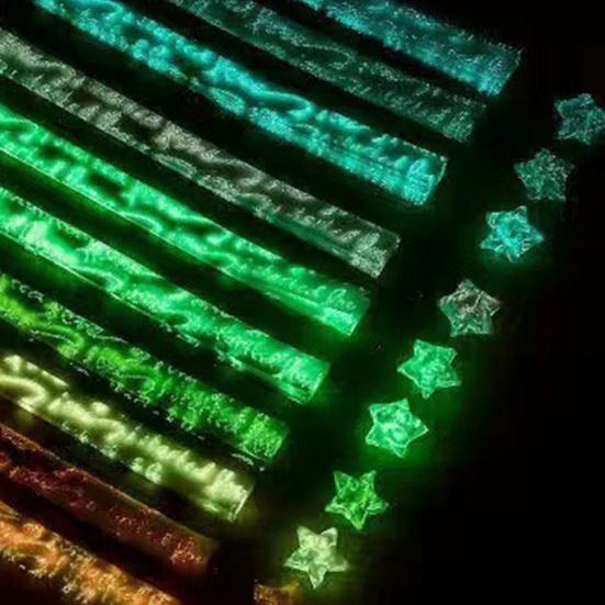 420 Sheets Luminous Origami Star Paper Strips Assorted Colors Double Sided Easy To Fold Lucky Star Paper