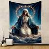 "Serene Virgin Mary with Halo Artwork" Patterned Tapestry Home Decor, Suitable for Bedroom and Living Room, Gift
