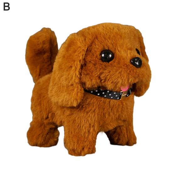 Kids Electric Plush Dog Toy Walking Barking Tail Wagging Interactive Puppy Plushie Toy Toddlers Boys Girls Educational Simulation Animal Toy