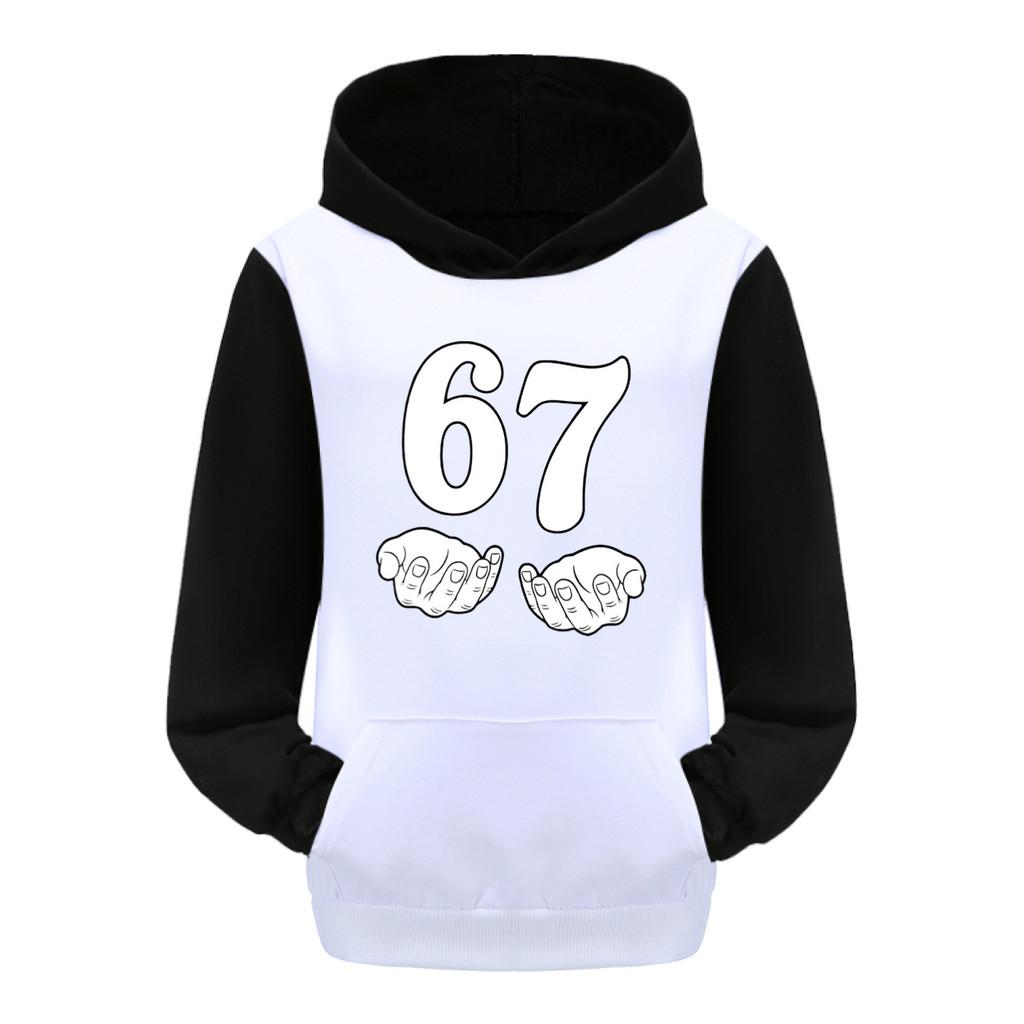 5391 Boys Girls Steal a Brainrot 67 Printed Cotton Fashion Long Sleeves Hoodies