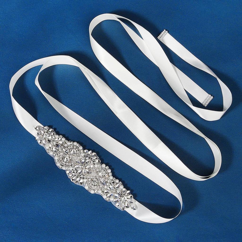 Ceinture de Mariée Fait Main en Perles et Strass - Ceinture de Taille Vintage en Perles pour Robes de Mariée