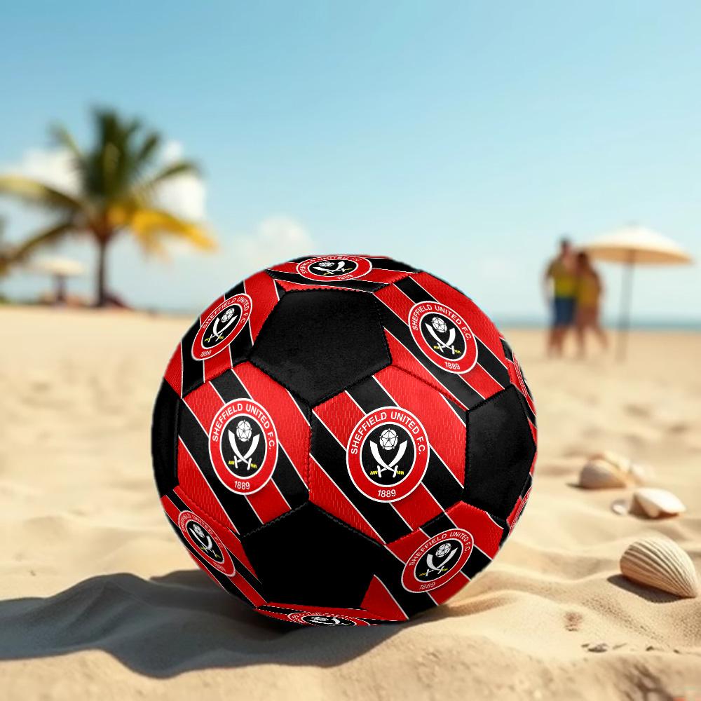 Sheffield United F.C. Pallone da Calcio Colorato Per Tutte le Età Cucito a Macchina PVC Pronto per la Competizione Resistente Ad Alto Rimbalzo.TAGLIA5