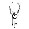 Ingemark Goth Black Moon Star Pendant Open Cuff Bangles for Women Vintage Tassel Pendant Arm Bracelet Jewelry Accessories Gift