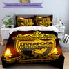 3 pièces L-Liverpool (6) Ensemble de housses de couette - Literie imprimée HD avec 1 housse et 2 taies d'oreiller - Parfait pour la décoration de la maison et des dortoirs