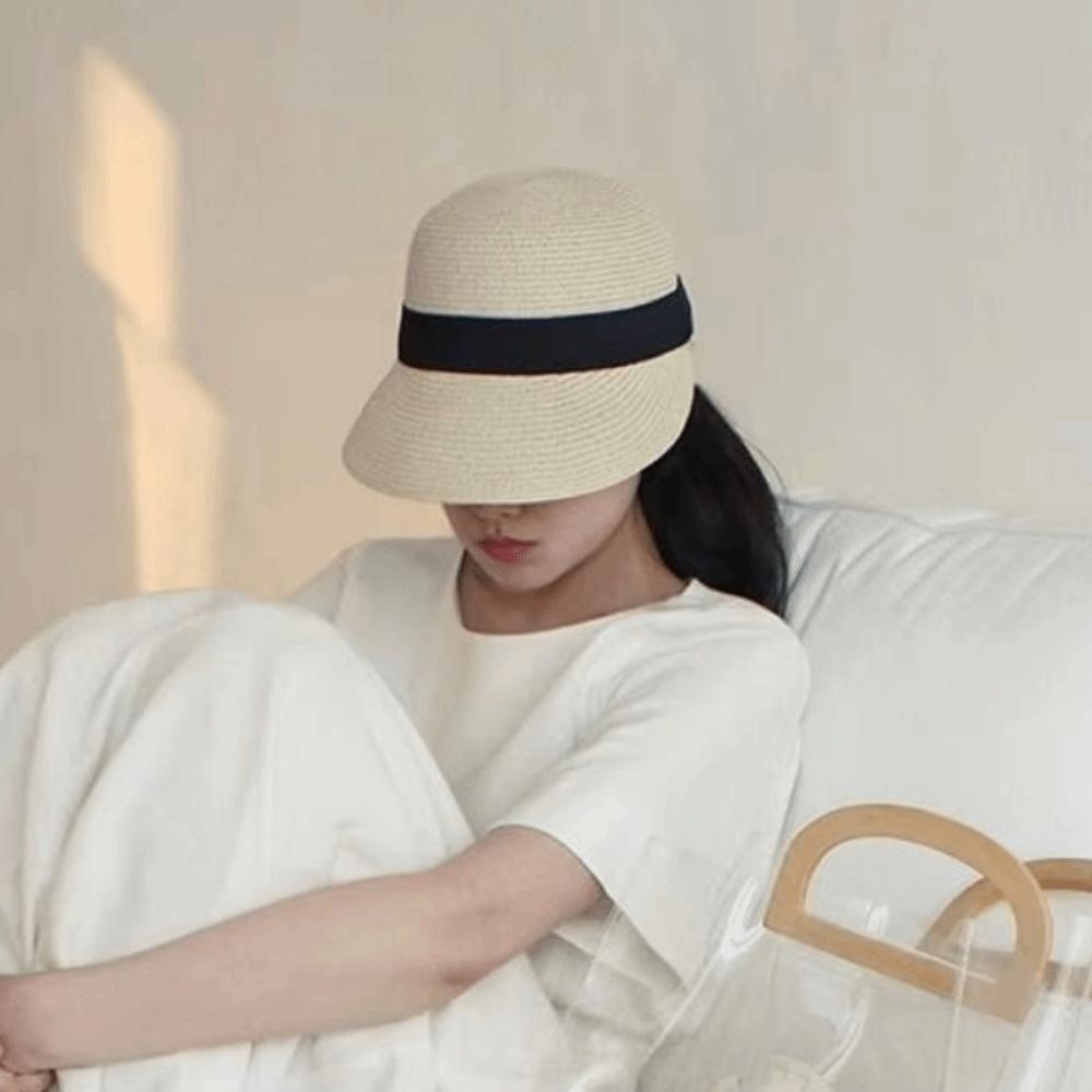 Fashion Wide Brim Woven Straw Hat Sunshade Breathable Women's Sun Hats Lightweight Woven Straw Baseball Straw Hats Summer
