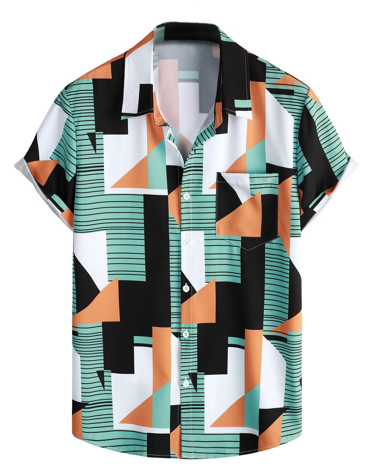 

Короткая рубашка Алоха для офиса, с открытой передней частью, с открытым телом, для свободного ношения после весны, без [Вторых корней], мужская рубашка, с принтом, с узором, яркая, рукав, рубашка, зелёный