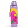 1PC Pink Leopard Tropical Leaf Art 750ml Color Plastic Sports Water Bottle Leakproof Flip Straw Lid For Sports Office Home Use