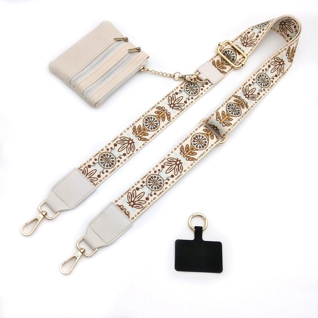 Eryi Detachable Cross Strap Phone Lanyard Zippered Pouch Adjustable Perforation-Free Design Customizable Logo 17 Colors 120cm