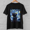 Sternennacht Schwarze Katze T-Shirt Von Van Gogh Inspiriertes Künstlerisches Grafik-T-Shirt Geschenk