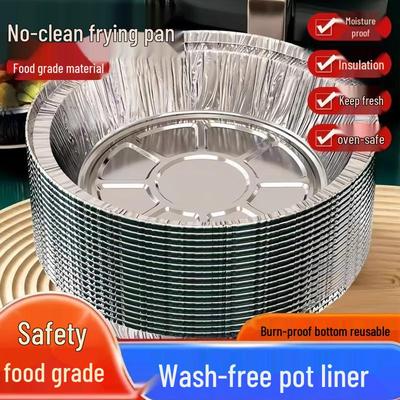 50pcs Thickened Tin Foil Pans: High-Temp Resistant, Oil-Proof Air Fryer, BBQ, Oven & Baking Bowls