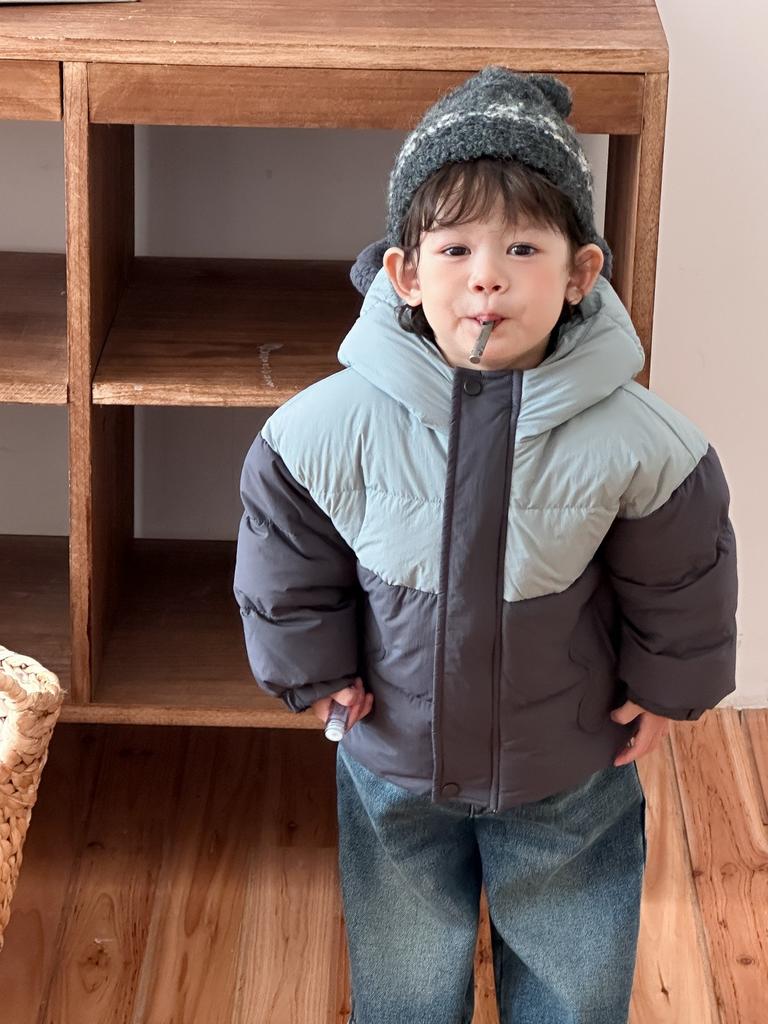 Children's clothing Winter baby knitted sweater Winter boys fleece denim suit