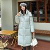 Down cotton jacket women's mid-length over the knee new Korean version of loose Hong Kong style ins thick cotton jacket for the winter of 2025