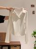 Women's Long Sleeve Polo Collar Slim Fit Ruched Waist Short Inner T-Shirt Autumn Winter Basic Top
