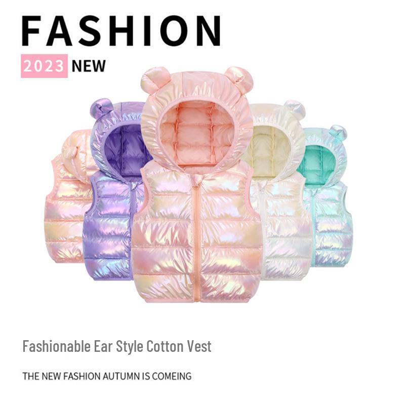 2023 Children's Thick Sleeveless Down Cotton Vest for Toddlers & Kids - Wide Shoulder Baby Outerwear for Boys & Girls