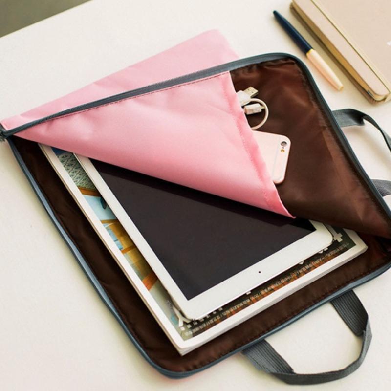 A4 Oxford Canvas File Bag Multi Layer Handheld Briefcase Storage Organizer for Office School Supplies Student Teacher