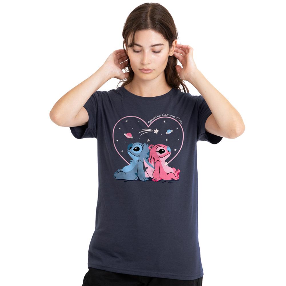 Lilo & Stitch Womens/Ladies Cosmic Connection Stitch & Angel T-Shirt